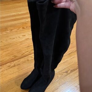 Ashley Stewart Black Heeled Boots